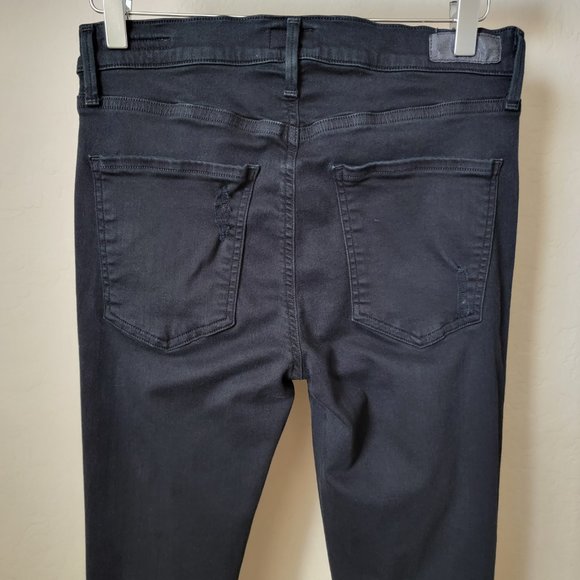 Agolde Sophie High Rise Distressed Skinny Black Denim Jeans - Picture 8 of 16